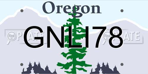 GNLI78 Oregon License Plate