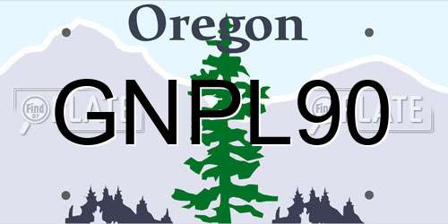 GNPL90 Oregon License Plate