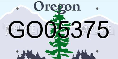 GO05375 Oregon License Plate