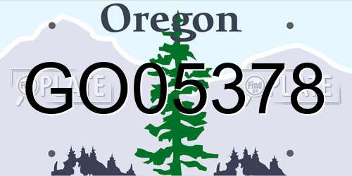 GO05378 Oregon License Plate