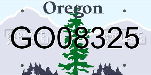 GO08325 Oregon License Plate