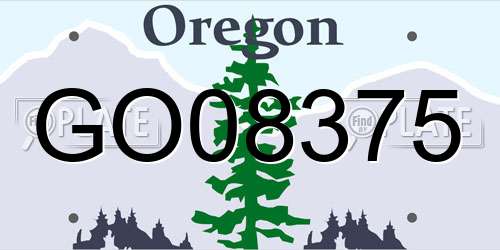 GO08375 Oregon License Plate