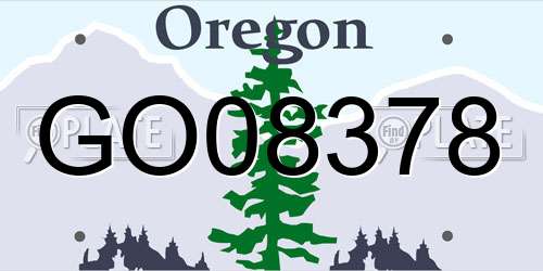 GO08378 Oregon License Plate