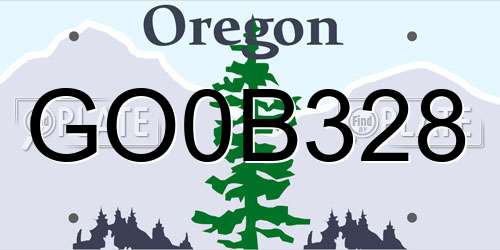 GO0B328 Oregon License Plate