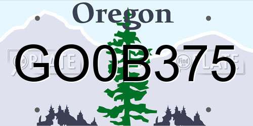 GO0B375 Oregon License Plate