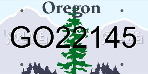 GO22145 Oregon License Plate