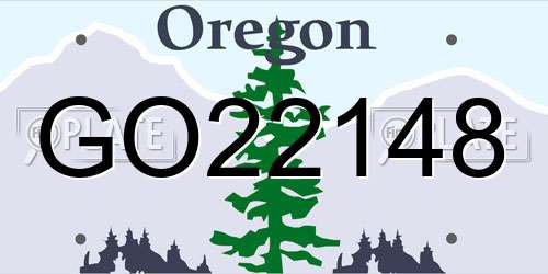 GO22148 Oregon License Plate