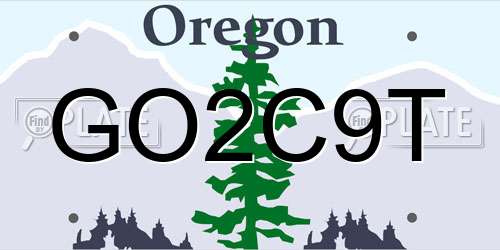 GO2C9T Oregon License Plate