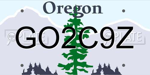 GO2C9Z Oregon License Plate