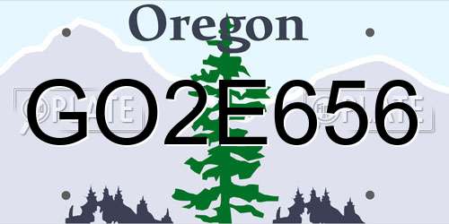 GO2E656 Oregon License Plate