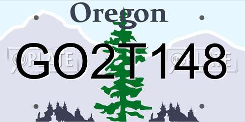 GO2T148 Oregon License Plate