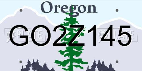 GO2Z145 Oregon License Plate