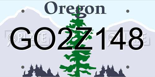 GO2Z148 Oregon License Plate