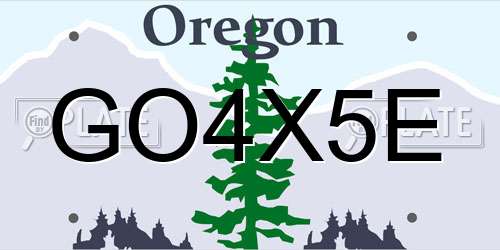 GO4X5E Oregon License Plate
