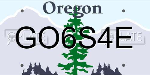 GO6S4E Oregon License Plate