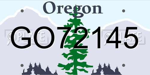GO72145 Oregon License Plate