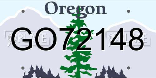 GO72148 Oregon License Plate