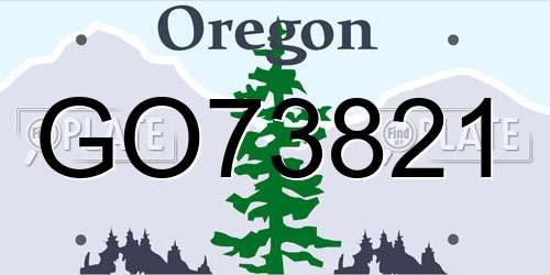 GO73821 Oregon License Plate