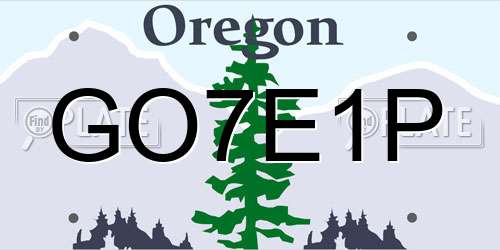GO7E1P Oregon License Plate