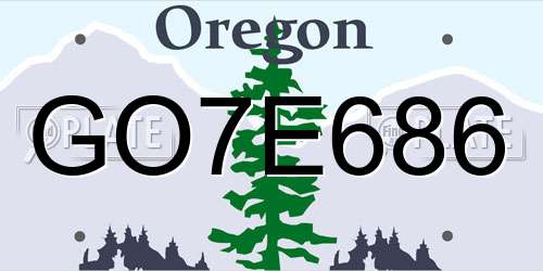 GO7E686 Oregon License Plate