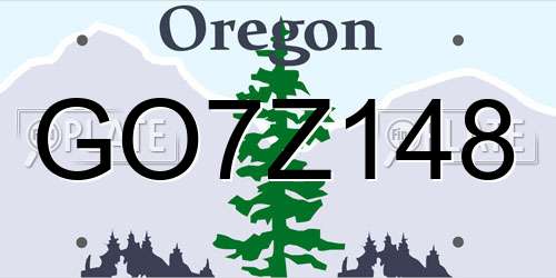GO7Z148 Oregon License Plate