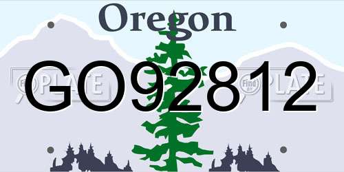 GO92812 Oregon License Plate