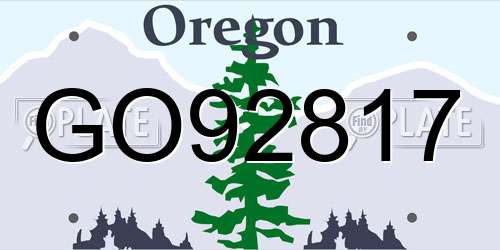 GO92817 Oregon License Plate