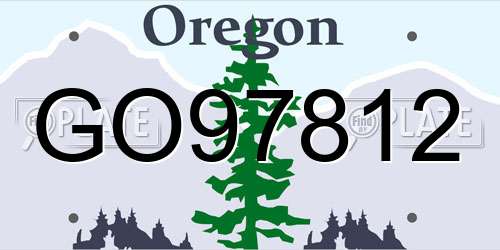 GO97812 Oregon License Plate