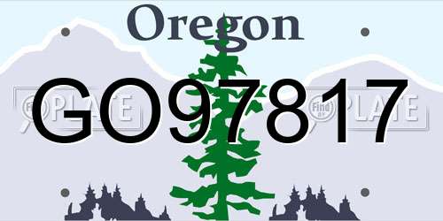 GO97817 Oregon License Plate
