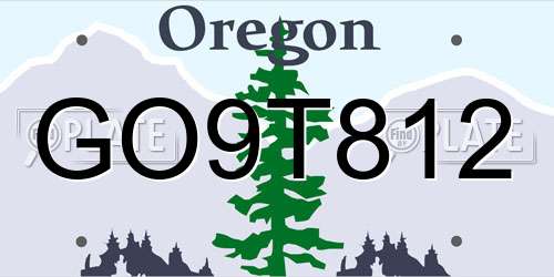 GO9T812 Oregon License Plate