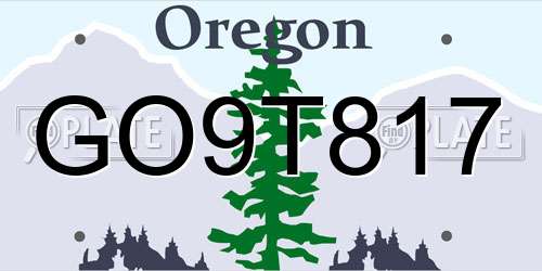 GO9T817 Oregon License Plate