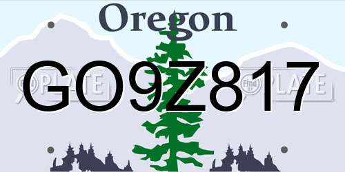GO9Z817 Oregon License Plate