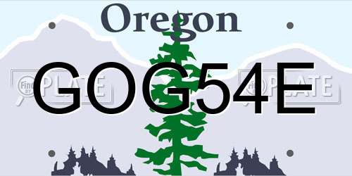 GOG54E Oregon License Plate