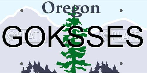 GOKSSES Oregon License Plate