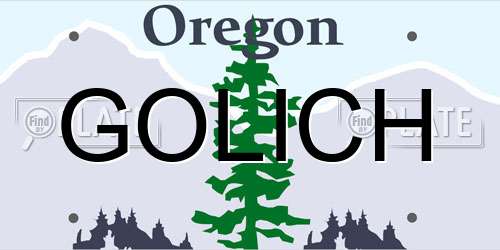 GOLICH Oregon License Plate