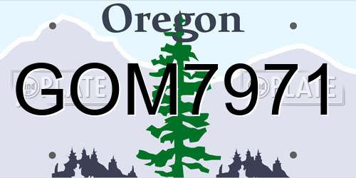 GOM7971 Oregon License Plate