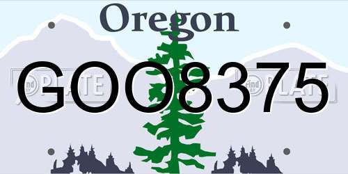 GOO8375 Oregon License Plate