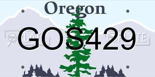 GOS429 Oregon License Plate