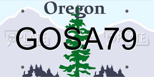 GOSA79 Oregon License Plate