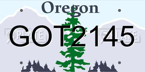 GOT2145 Oregon License Plate