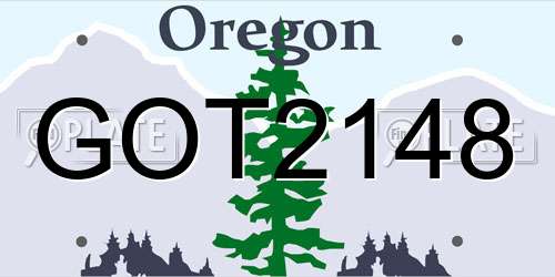 GOT2148 Oregon License Plate