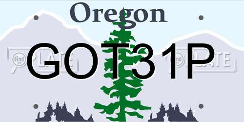 GOT31P Oregon License Plate