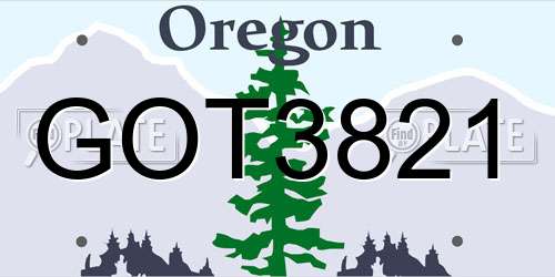 GOT3821 Oregon License Plate
