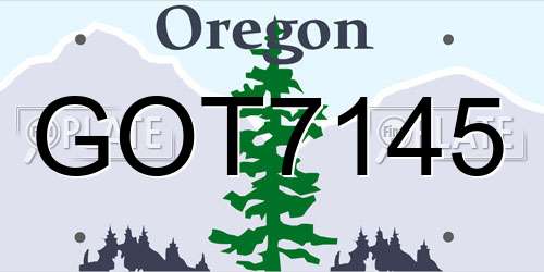 GOT7145 Oregon License Plate