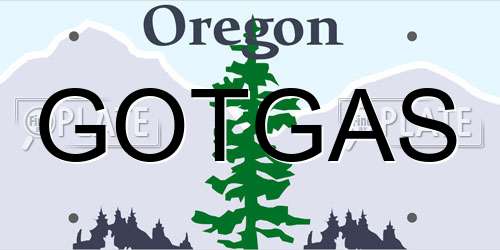 GOTGAS Oregon License Plate
