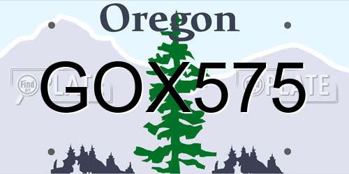 GOX575 Oregon License Plate