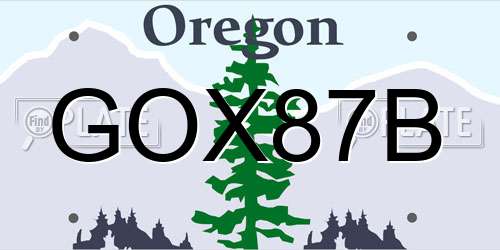GOX87B Oregon License Plate