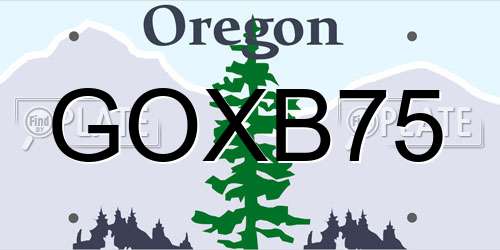 GOXB75 Oregon License Plate