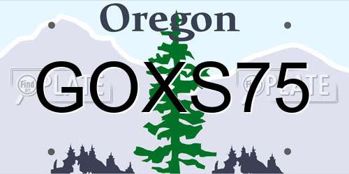 GOXS75 Oregon License Plate