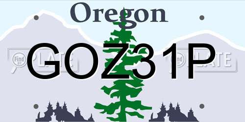 GOZ31P Oregon License Plate